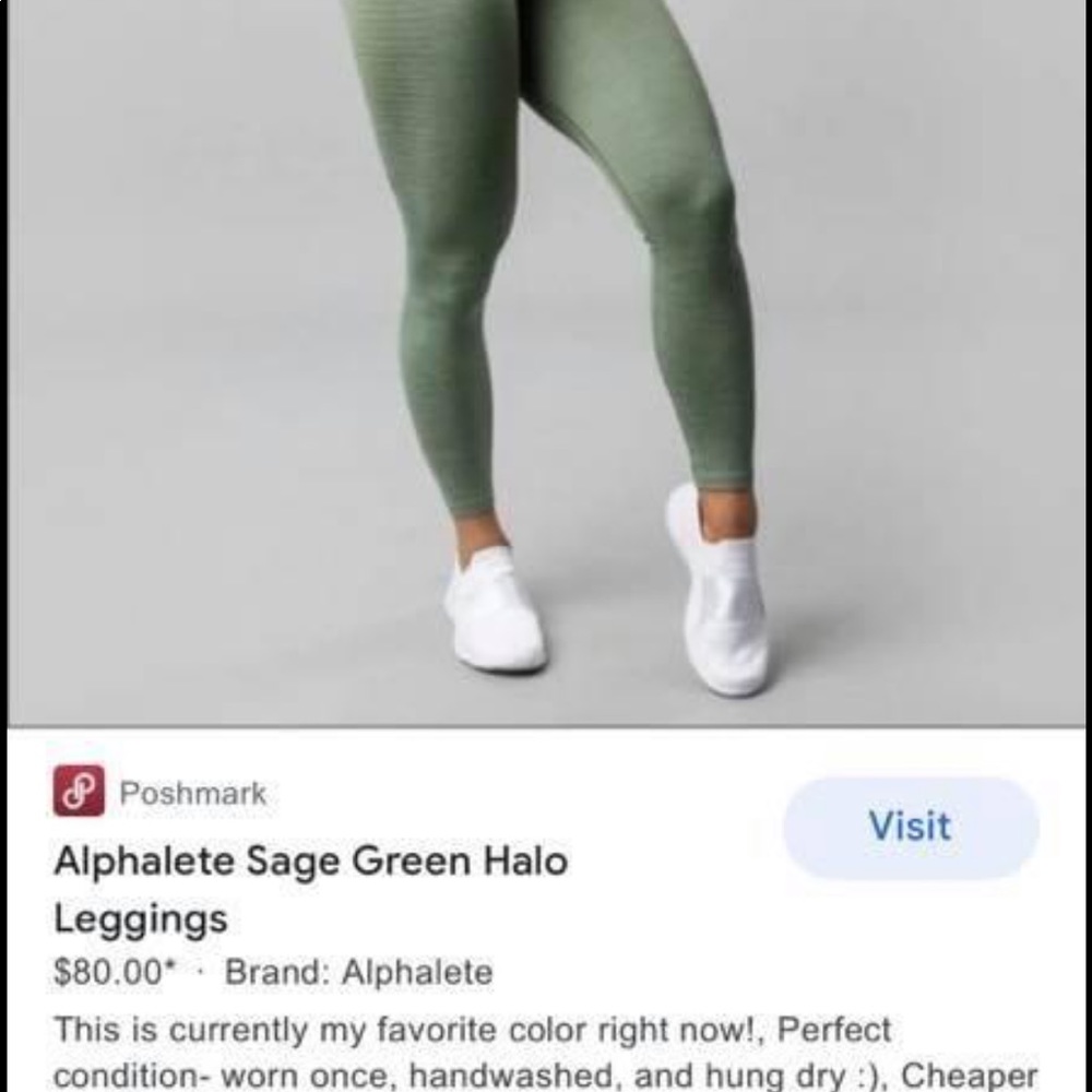 Alphalete S Halo Leggings In Nude And Sage Green, Alp… Gem